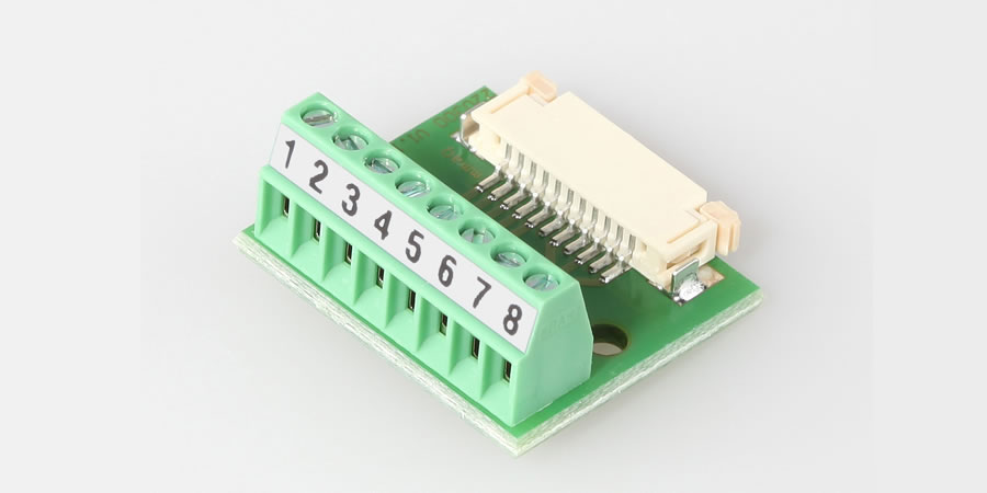 Adapter 11-pole flexprint connector to 8-pole screw terminal