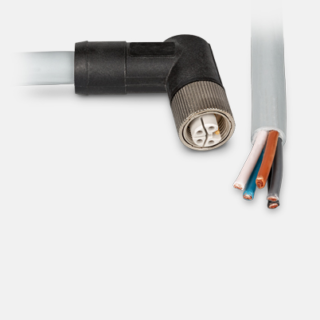 IDX power cable, M12 (female / 90°), 3 m / PUR (no shielding), open end