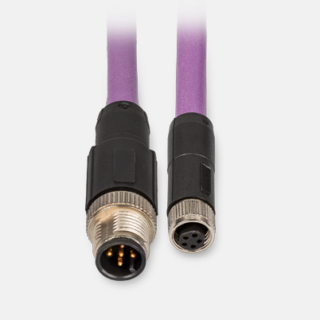 IDX CANopen cable, M12 connector (male), 0.15 m / PUR, M8 connector (female)