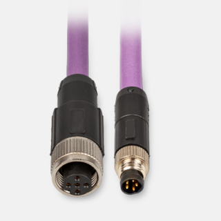 IDX CANopen cable, M12 connector (female), 0.15 m / PUR, M8 connector (male)