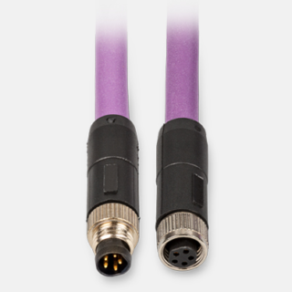 IDX CANopen cable, M8 connector (male), 3 m / PUR, M8 connector (female)