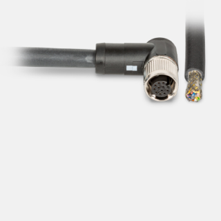 IDX I/O cable, M12 (female / 90°), 3 m / PUR, open end