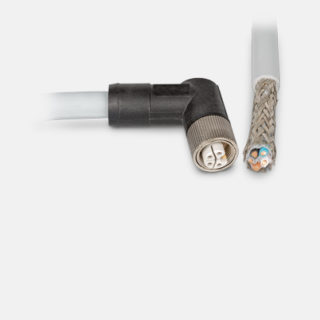 IDX power cable, M12 (female/90°), 1.5 m / PUR (with shielding), open end