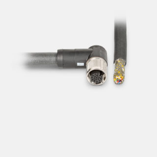 IDX sensor cable, M12 (female/90°), 3 m / PUR (with shielding), open end